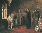 unknow artist Metropolitan Philip and Ivan the Terrible oil painting reproduction